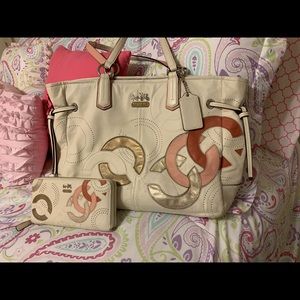 Coach tote and matching wallet